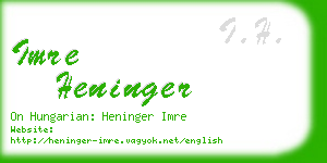 imre heninger business card